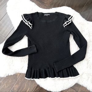 Club Monaco Sweater in Black with White Trims